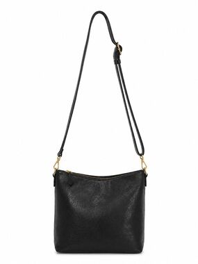 Jen & Co Black Vegan Leather Crossbody Shoulder Bag Gold Hardware